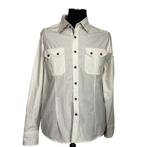 Toku White Cotton Embellished Shirt - Men’s L